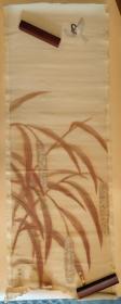 日本回流 日本画家 《谷子与麻雀》（手绘）绢本软片