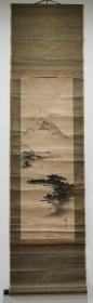 日本回流 日本画家 杉谷 雪樵 《水墨山水》纸本立轴015