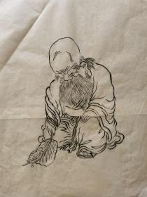 人物画稿 《寿老人》 （手绘）纸本软片04