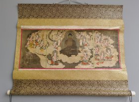 日本回流 《高野山所藏国宝：圣众来迎》（印刷） 纸本立轴 003