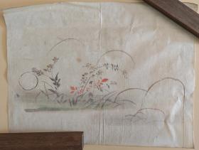 日本回流 《花草画稿》（手绘）纸本软片