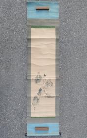 日本回流  日本著名画家  黑部拈华《人物画》纸本立轴074