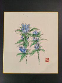 日本回流 《花》 （手绘）纸本卡纸画