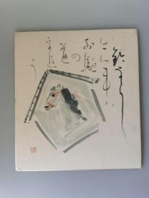 日本回流  日本画 浮城水乡《俳画》（手绘）卡纸画