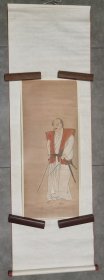 日本回流  日本著名画家 宫本武藏（二天）《 自画像》（印刷）纸本托片临裱（095）