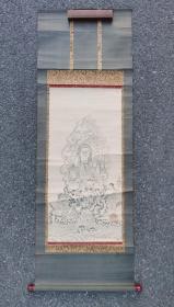 日本回流  日本画家   《不动明王》（木版印）纸本立轴（108）