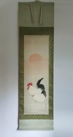 日本回流 森雄山《大吉图》 （手绘）绢本立轴（025）