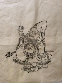 人物画稿 《寿老人》 （手绘）纸本软片06