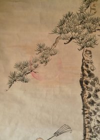 日本回流  《高砂夫妇》（手绘） 纸本托片