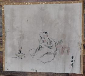 日本回流 日本画 景岳 人物画（手绘）纸本托片1