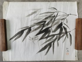 日本回流 如水《墨竹图》（手绘）纸本软片