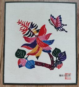 日本回流《布艺画》（染色）布面木板画