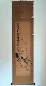 日本回流 《墨梅图》（手绘） 纸本立轴（028）