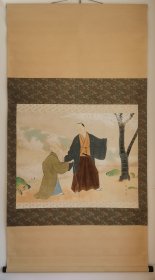 日本回流 日本著名画家 奥村土牛（梶田半古、小林古径弟子）《人物画》（手绘）（大尺幅）纸本立轴1