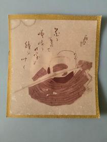 日本回流 日本画家 大谷光演（句佛）《俳画》 （印刷）纸本托片