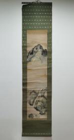 日本回流 日本著名画家 茑谷龙岬《山水》（手绘） 纸本立轴023