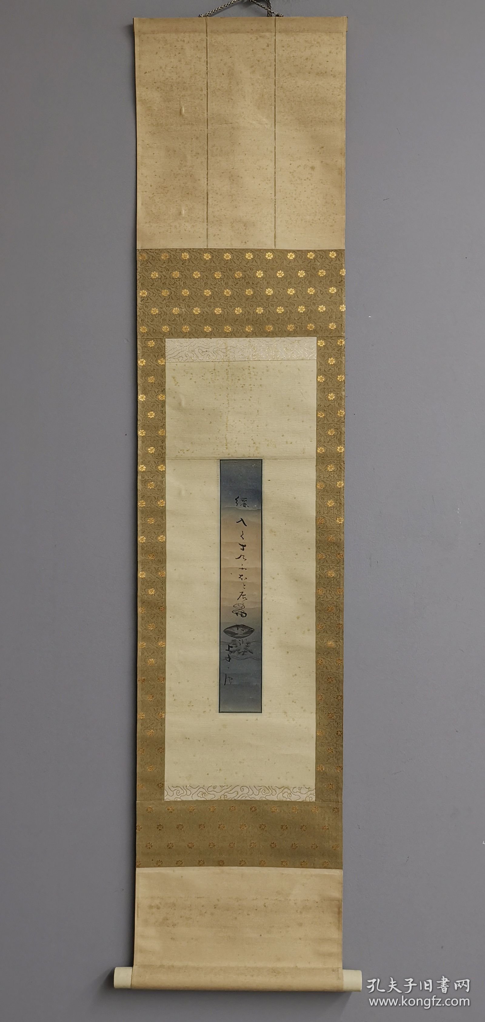 日本回流 日本著名俳人 鹤田卓池（1768-1846）（与樱井梅室、成田苍虬、田川凤朗被称为“天保四老人”之一）书法《俳句 和歌》（手绘） 纸本短册立轴