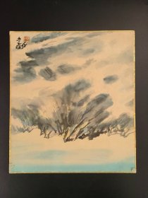 日本回流  《山水》 （手绘）纸本卡纸画