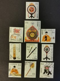 日本邮票·20年乐器第三集10信全
