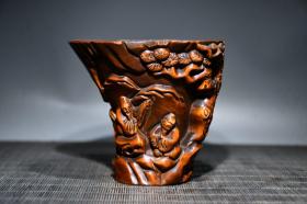 老料小叶黄杨木 松下会友杯 长10cm 宽8cm 高9cm 重172g