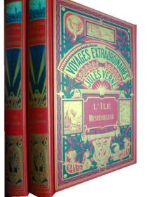 法文原版      Jules Verne: L'Ile Mysterieuse      神秘岛  （I,II 两册，黑白插图，精装版）