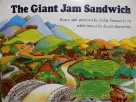 英文原版    少儿绘本故事 汪培珽第四阶 亚马逊五星  The Giant Jam Sandwich   果酱三明治