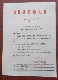 83年复县物资局文件