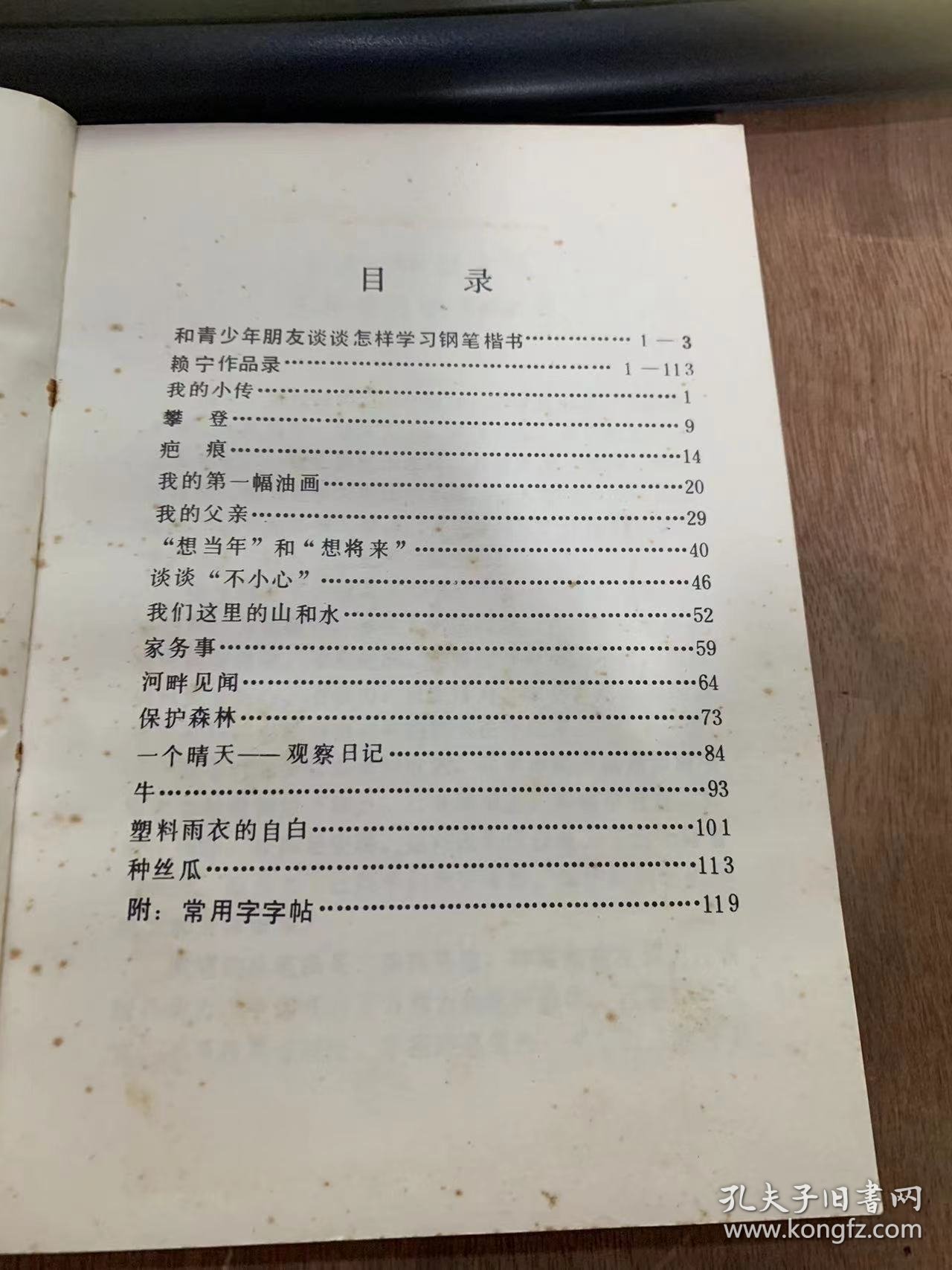 《英雄少年赖宁作品录》/和青少年朋友谈谈怎样学习钢笔楷书/赖宁作品录/我的小传……