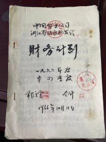 中国盐业公司浙江省丽水批发站《财务计划 一九六六年度第四季度》