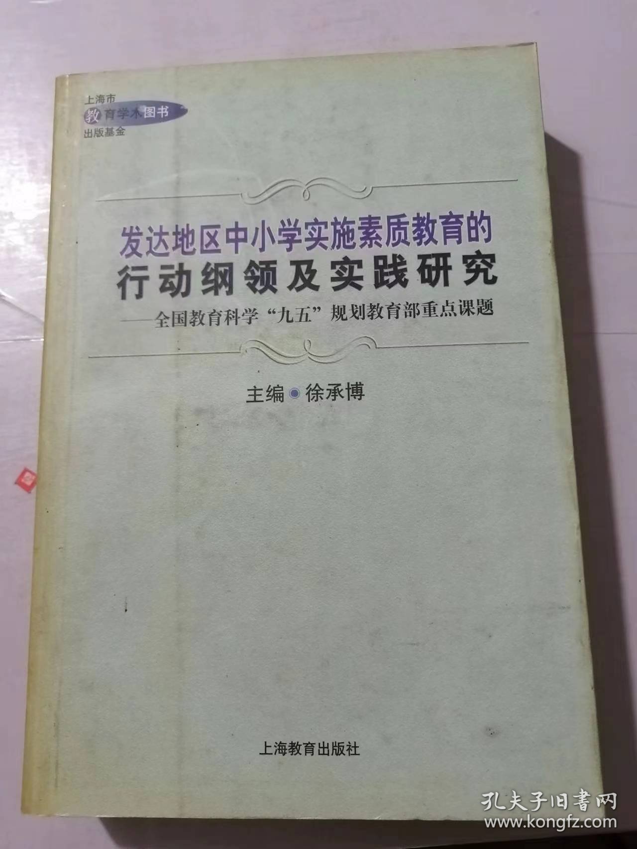 《发达地区中小学实验素质教育的行动纲领及实践研究》。