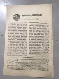 80年代《针刺治疗坐骨神经痛症-王希哲/逐痹活瘀汤治疗坐骨神经痛31例临床观察-戴子振、黄德根/抽搐一例治验-孟宪民、马智/补中益气汤的临床应用-沈敏南》（中医资料）。