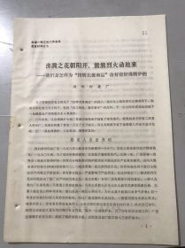 全省一轻工业工作会议发言材料之七《沸腾之花朝阳开，熊熊烈火动地来-我们是怎样为“扭转北煤南运”改好烧好沸腾炉的》湖州印染厂。