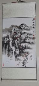 【山水挂轴，可挂可藏】 《高山流水》 刘兴运，职业画家，山水国画，挂轴100*44.5
