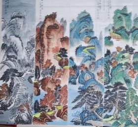 【山水条屏  名家真迹】 《春夏秋冬山水四条屏》  秦艺临，职业书画家，山水国画，138*34*4