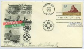 1962年美国新墨西哥州50周年纪念邮票首日封一枚