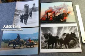 现代国内摄影爱好者拍摄的参加影展照片一组四张，内容是火车，牛车，巴山脚夫等。拍摄于2003年左右，很用心，习作的的佳作。尺寸均在25X19厘米左右