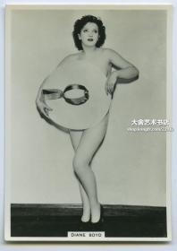 民国时期泳装时装外国女明星摩登女郎银盐老照片一张， Diane Boyd。9.5X6.7厘米。