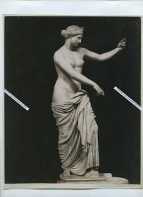 清代意大利那不勒斯国家博物馆藏“胜利的维纳斯”雕塑大幅蛋白老照片。照片25.7X20.5厘米