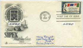 1966年第六届国际集邮博览会（华盛顿特区）邮票首日实寄封一枚
