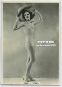 民国好莱坞女影星女明星模特Molly Overton 泳装照老照片一张。‌