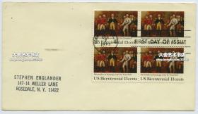 1977年萨拉托加大捷200周年纪念邮票首日实寄封一枚，萨拉托加大捷是世界史上著名的战役，是北美英属殖民地十三州独立战争的转折点