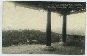 民国时期朝鲜明信片一枚，从平壤城最胜台望去，可以远眺玄武门和乙密台山。