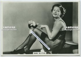 民国时期电影明星，摩登性感女郎 Bass Blythe 老照片一张。