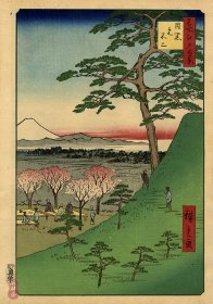 歌川广重《名所江户百景25 目黑元不二》 百年古版画 风林斋新春浮世绘展