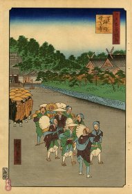 歌川广重《名所江户百景79 芝神明增上寺》 百年古版画 风林斋新春浮世绘展