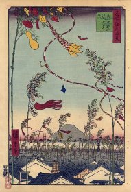 歌川广重《名所江户百景73 市中繁荣七夕祭》 百年古版画 风林斋新春浮世绘展