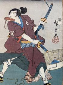 《小仓拟百人一首 紫式部》歌川广重原版画 侠客武士之图 自来也物语 贵族诗歌配浮世絵插画