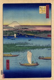 歌川广重《名所江户百景57 三俣分界之渊》 百年古版画 风林斋新春浮世绘展