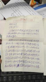 创办《散文选刊》并任主编、《奔流》主编丁琳致领导小组的信2页（带最高指示，上山下乡插队时患病谈自己的基本情况，时代特色浓）