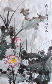 D-王炯智大写意绘画荷花59×96